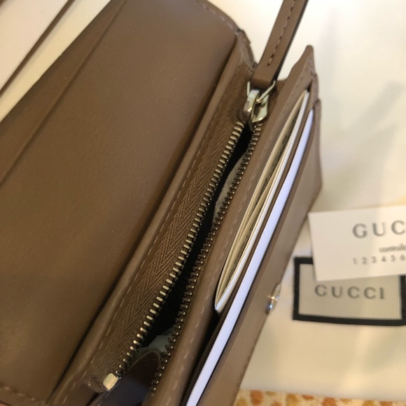 Gucci Margaux Dark Brown Card Case 544474 Wallet - Picture 2 of 7